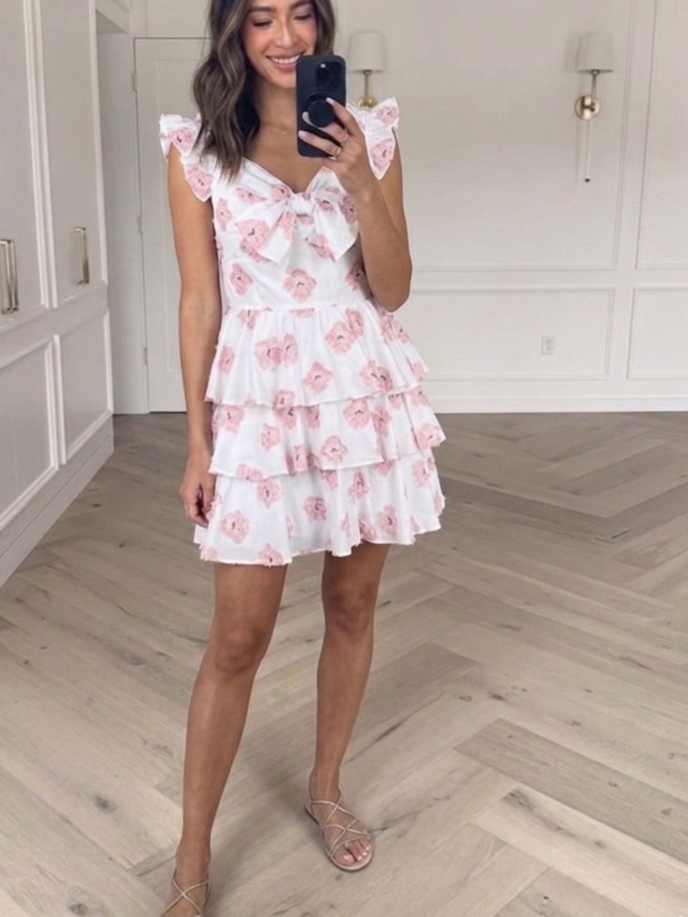 CAROLINE CONSTAS Helena Dress Floral Ruffle Dress Cottage Core Fairy Medium